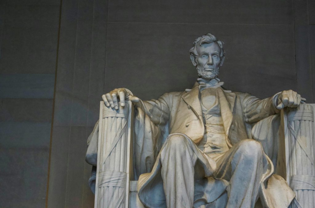 Close-up of the Lincoln Memorial statue, a symbol of American heritage in Washington, D.C.